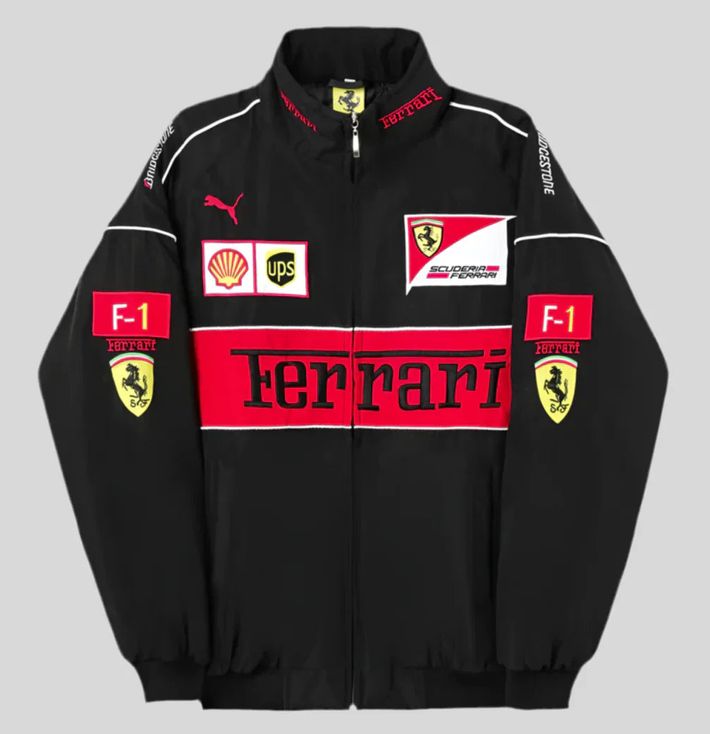Veste De Course Vintage Ferrari - Style F1 - Taille Moyen (M) - Unisexe Adulte - Sport Automobile