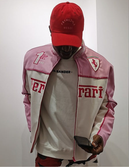 Ferrari Pink Leather Jacket