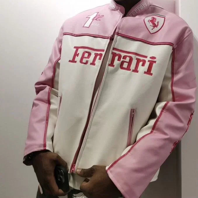 Ferrari Pink Leather Jacket
